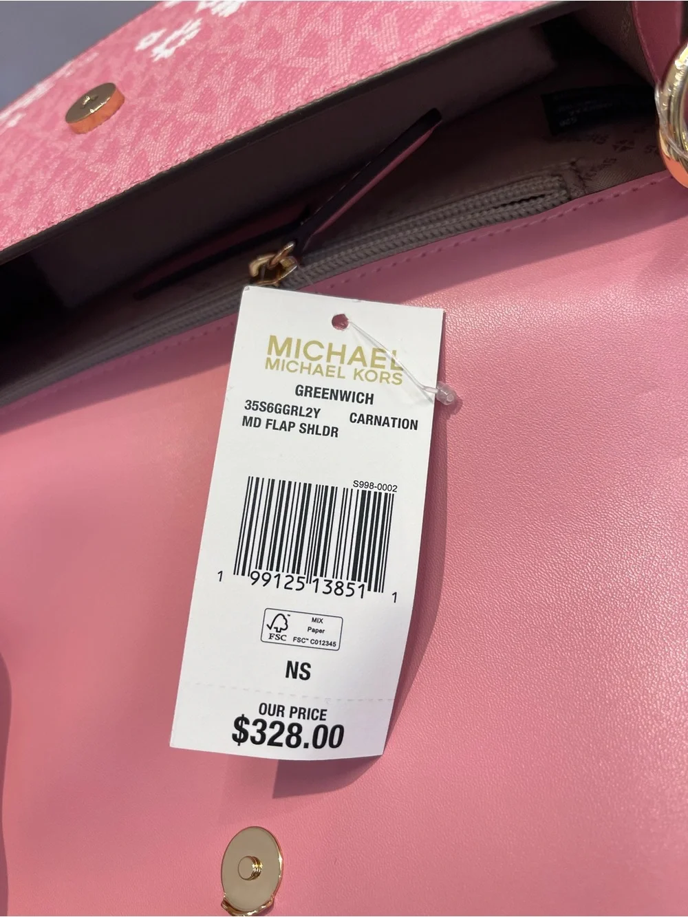 MICHAEL KORS Greenwich Md Printed Signature Logo Convertible Shoulder
Carnation - Picture 14 of 14